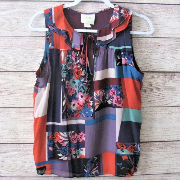 Anthropologie Maeve Patchwork Anderson Sleeveless Top - Picture 2 of 9